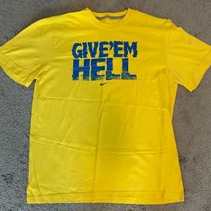 Nike “Give ‘Em Hell” yellow t-shirt. Size XL.